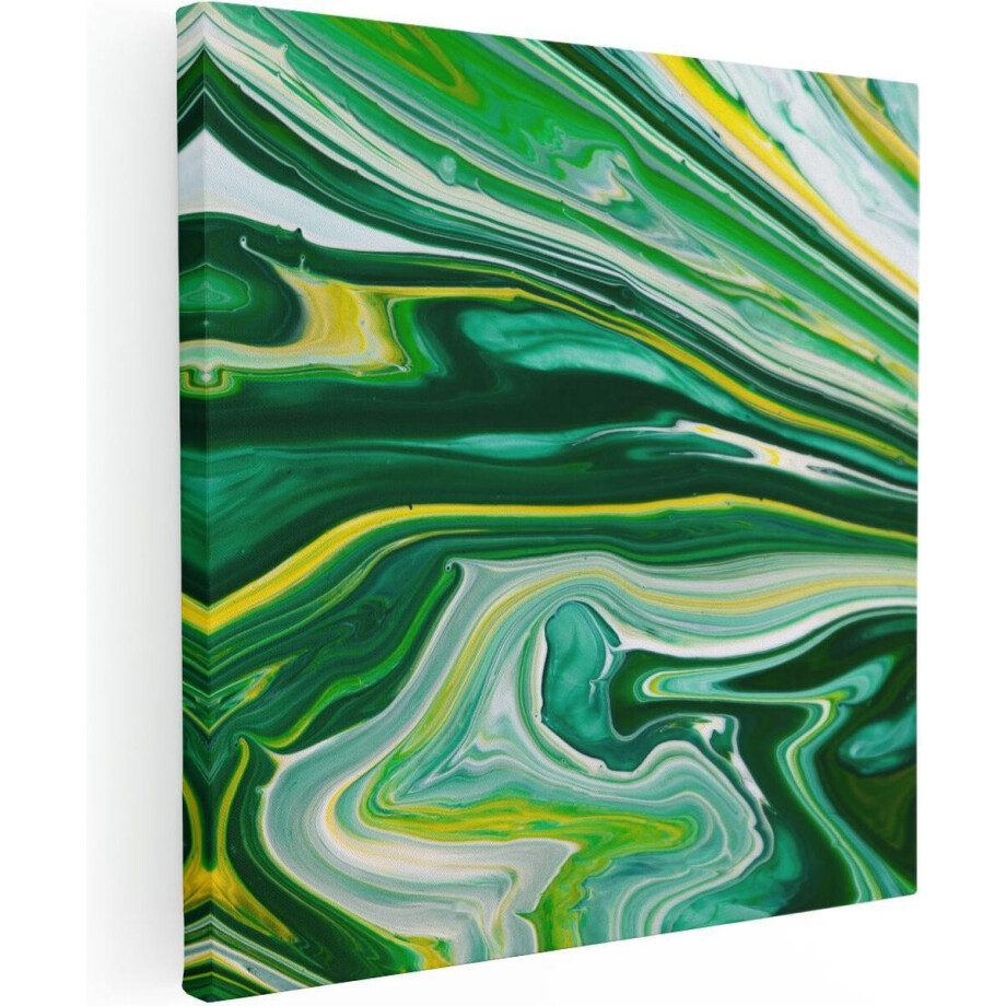 Artaza Canvas Schilderij Abstract - 80x80 cm - Wanddecoratie Groen - Muurdecoratie Woonkamer - Schilderijen Op Canvas Artaza Canvas Schilderij Abstract - 80x80 cm - Wanddecoratie Groen - Muurdecoratie Woonkamer - Schilderijen Op Canvas afbeelding 1
