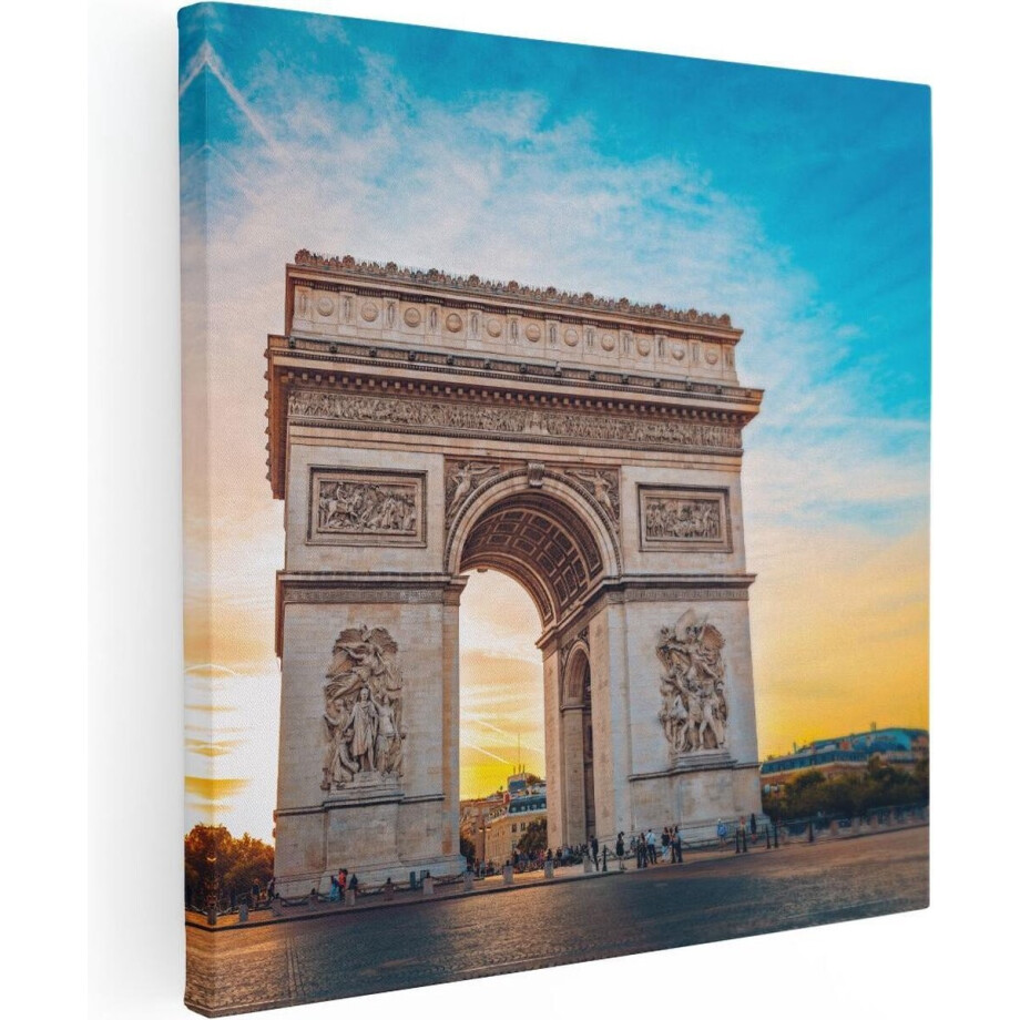 Artaza Canvas Schilderij Arc De Triomphe In Parijs Met Zonsondergang - 80x80 - Groot - Foto Op Canvas - Canvas Print Artaza Canvas Schilderij Arc De Triomphe In Parijs Met Zonsondergang - 80x80 - Groot - Foto Op Canvas - Canvas Print afbeelding 1