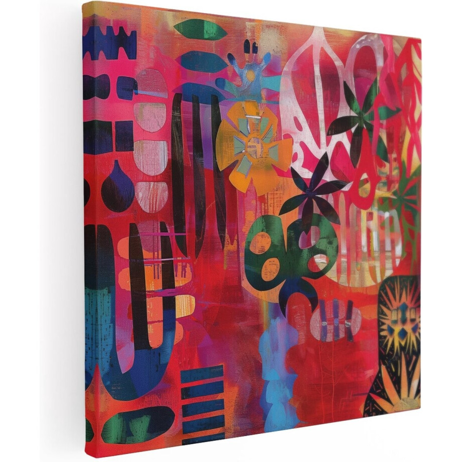 Artaza Canvas Schilderij Abstract - 70x70 cm - Wanddecoratie Bloemen - Muurdecoratie Kleurrijk - Schilderijen Op Canvas Artaza Canvas Schilderij Abstract - 70x70 cm - Wanddecoratie Bloemen - Muurdecoratie Kleurrijk - Schilderijen Op Canvas afbeelding 1