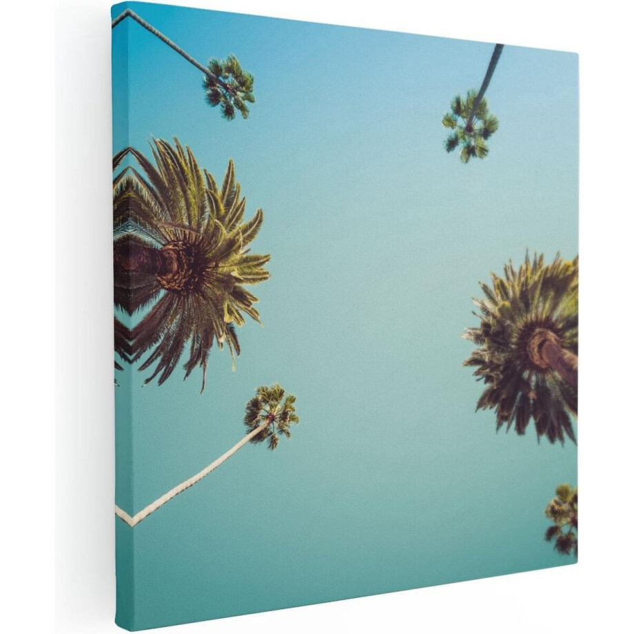 Artaza Canvas Schilderij Palmboom - 90x90 cm - Wanddecoratie Strand - Muurdecoratie Zee - Schilderijen Op Canvas Vintage Artaza Canvas Schilderij Palmboom - 90x90 cm - Wanddecoratie Strand - Muurdecoratie Zee - Schilderijen Op Canvas Vintage afbeelding 1