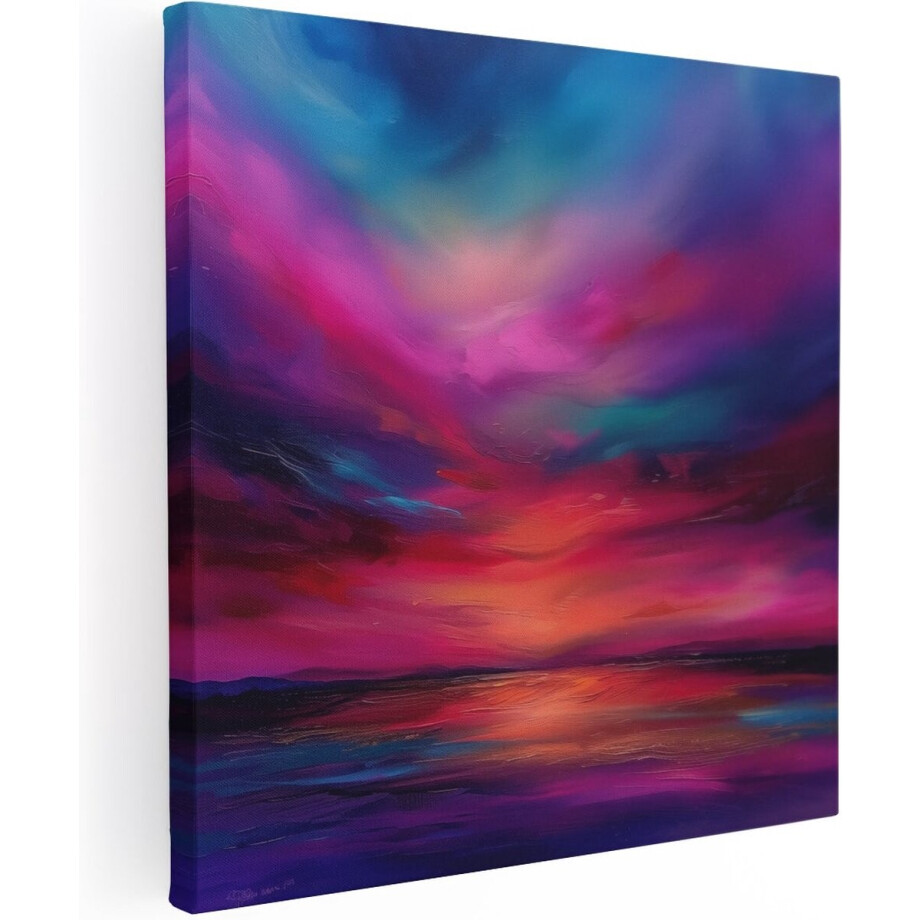 Artaza Canvas Schilderij Abstract Kunstwerk van een Zonsondergang - 90x90 - Groot - Foto Op Canvas - Canvas Print Artaza Canvas Schilderij Abstract Kunstwerk van een Zonsondergang - 90x90 - Groot - Foto Op Canvas - Canvas Print afbeelding 1