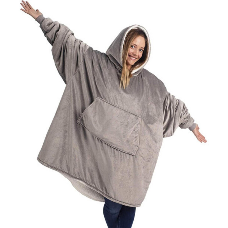 JWRgoods - Hoodie deken - Deken met mouwen - Blanket - Grijs afbeelding 1