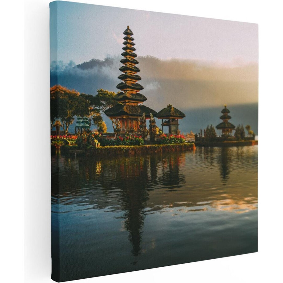 Artaza Canvas Schilderij Pura Tempel in Bali op het Meer Beratan - 70x70 - Foto Op Canvas - Canvas Print Artaza Canvas Schilderij Pura Tempel in Bali op het Meer Beratan - 70x70 - Foto Op Canvas - Canvas Print afbeelding 1