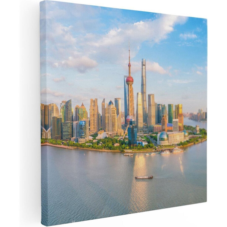 Artaza Canvas Schilderij Skyline Shanghai Stad in China - 30x30 - Klein - Foto Op Canvas - Canvas Print Artaza Canvas Schilderij Skyline Shanghai Stad in China - 30x30 - Klein - Foto Op Canvas - Canvas Print afbeelding 1