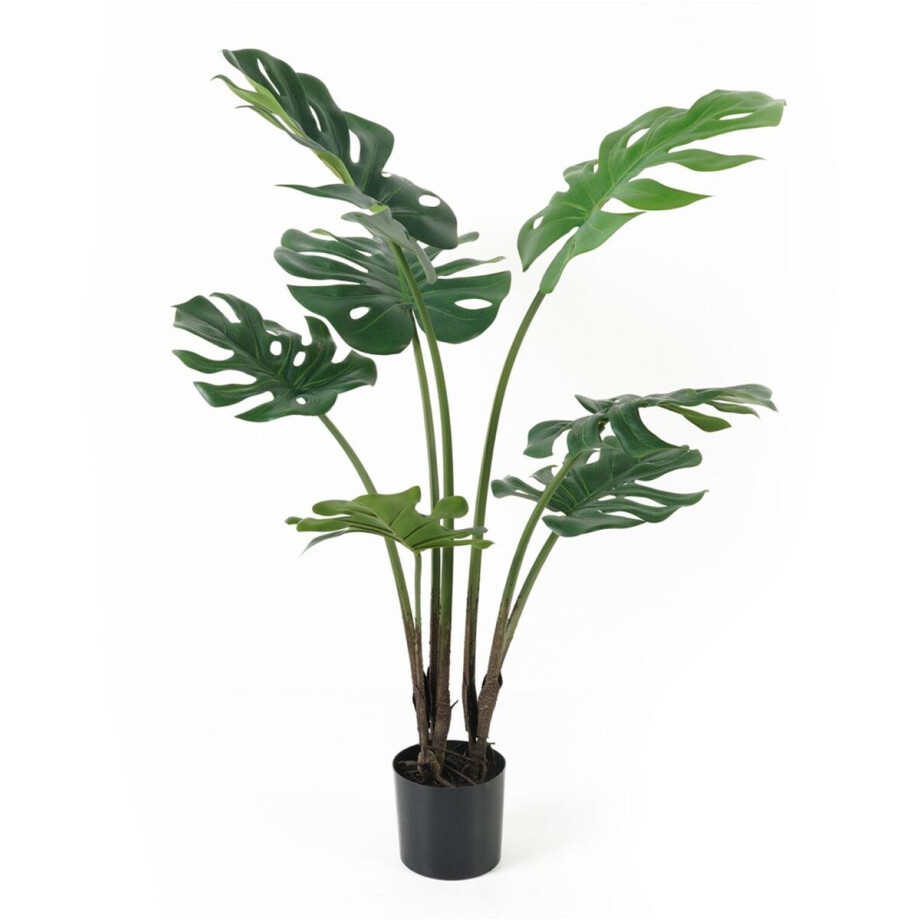 Present Time Kunstplant Monstera - Groen - 70x70x89cm - Modern afbeelding 1