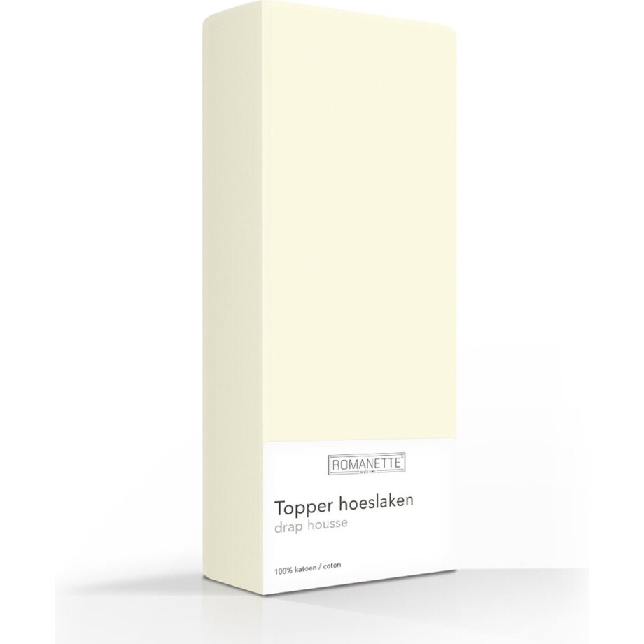 Romanette topper hoeslaken - Ivoor - 1-persoons (90x200 cm) afbeelding 1