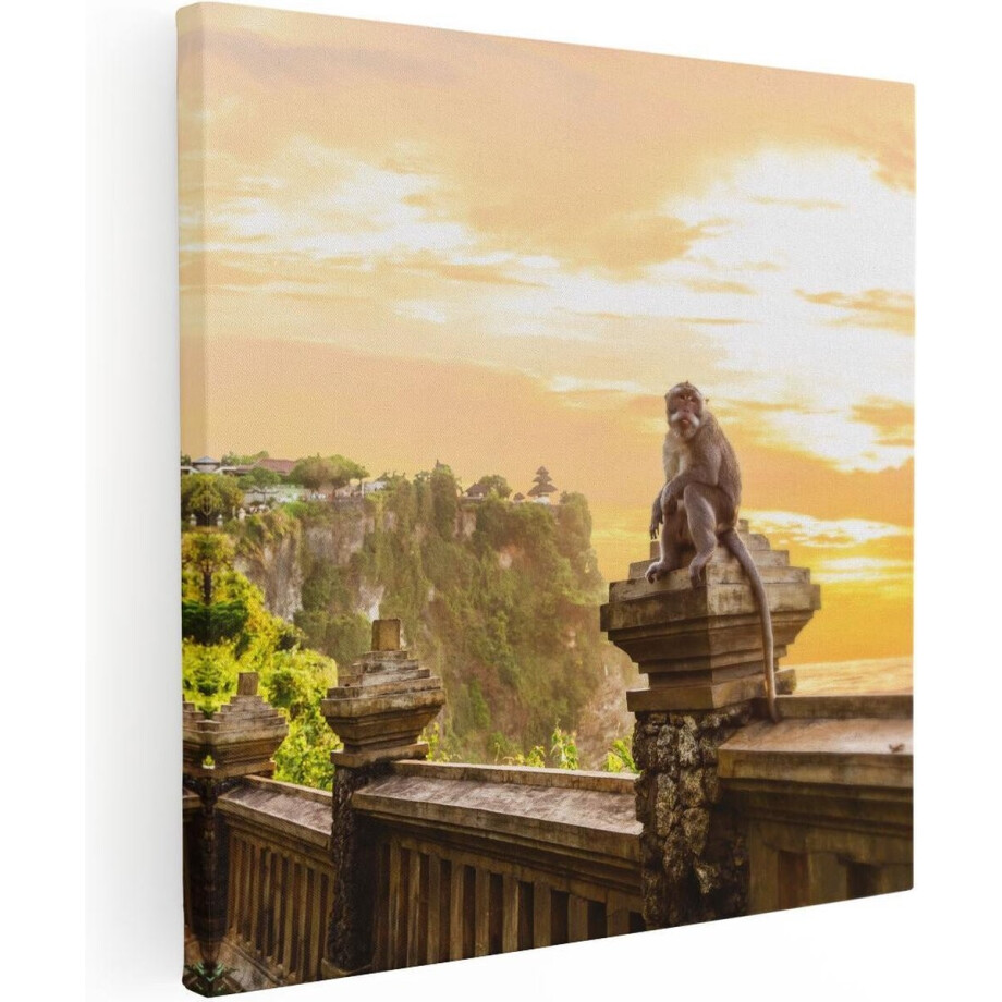 Artaza Canvas Schilderij Aap Op De Uluwatu Tempel In Bali - 50x50 - Foto Op Canvas - Canvas Print Artaza Canvas Schilderij Aap Op De Uluwatu Tempel In Bali - 50x50 - Foto Op Canvas - Canvas Print afbeelding 1