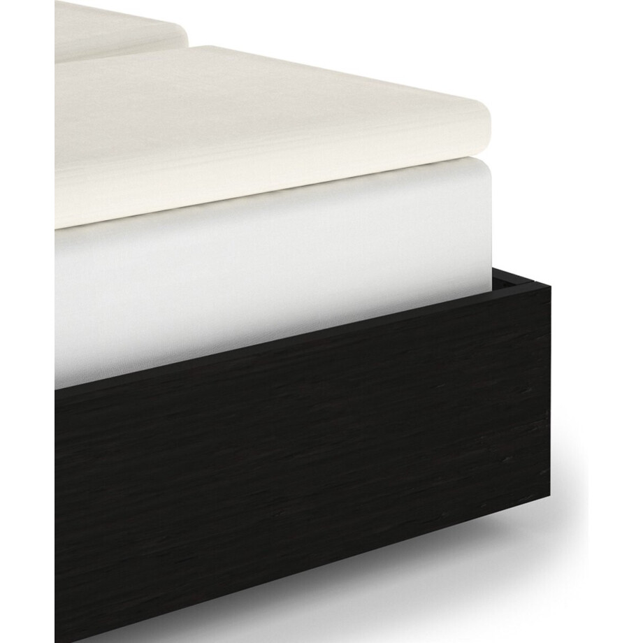 Heckettlane Elementi Hoeslaken - Lits-jumeaux - Katoensatijn - 180x210-220cm - Wit afbeelding 1