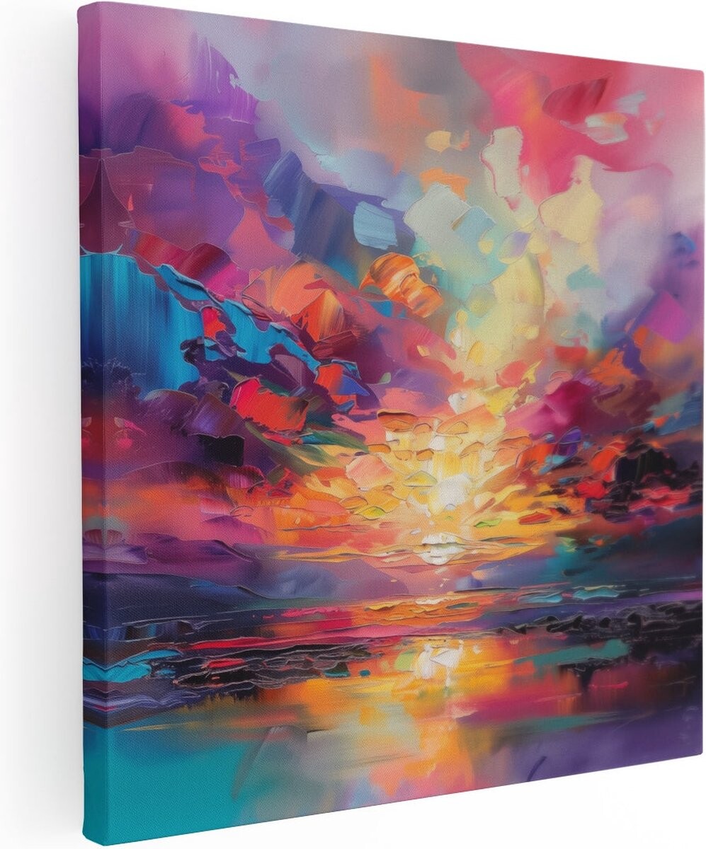 Artaza Canvas Schilderij Abstract - 70x70 cm - Wanddecoratie Zonsondergang - Muurdecoratie Woonkamer - Schilderijen Op Canvas Artaza Canvas Schilderij Abstract - 70x70 cm - Wanddecoratie Zonsondergang - Muurdecoratie Woonkamer - Schilderijen Op Canvas afbeelding 1