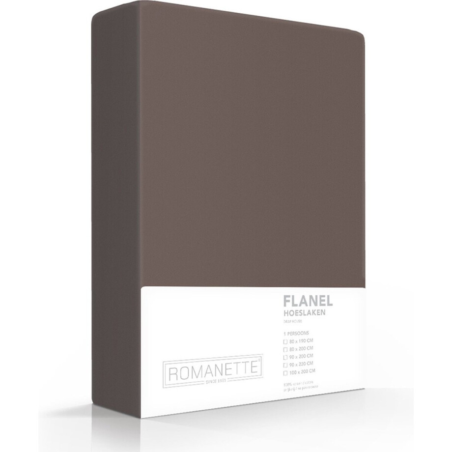 Romanette luxe flanellen hoeslaken - taupe - lits-jumeaux (180x200 cm) Romanette luxe flanellen hoeslaken - taupe - lits-jumeaux (180x200 cm) afbeelding 1