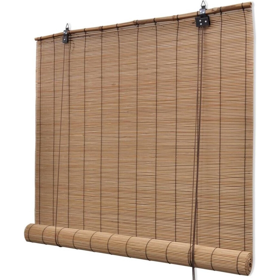 vidaXL - Rolgordijn - 120x220 - cm - bamboe - bruin afbeelding 1
