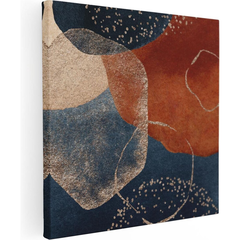 Artaza Canvas Schilderij Abstracte Kunst van Cirkels - 90x90 cm - Groot - Wanddecoratie Woonkamer - Schilderijen - Muurdecoratie afbeelding 1