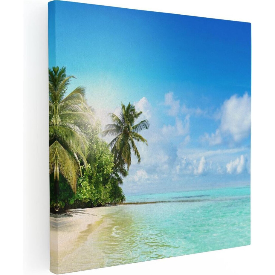 Artaza Canvas Schilderij Tropisch Strand Bij De Licht Blauwe Zee - 50x50 - Foto Op Canvas - Canvas Print Artaza Canvas Schilderij Tropisch Strand Bij De Licht Blauwe Zee - 50x50 - Foto Op Canvas - Canvas Print afbeelding 1