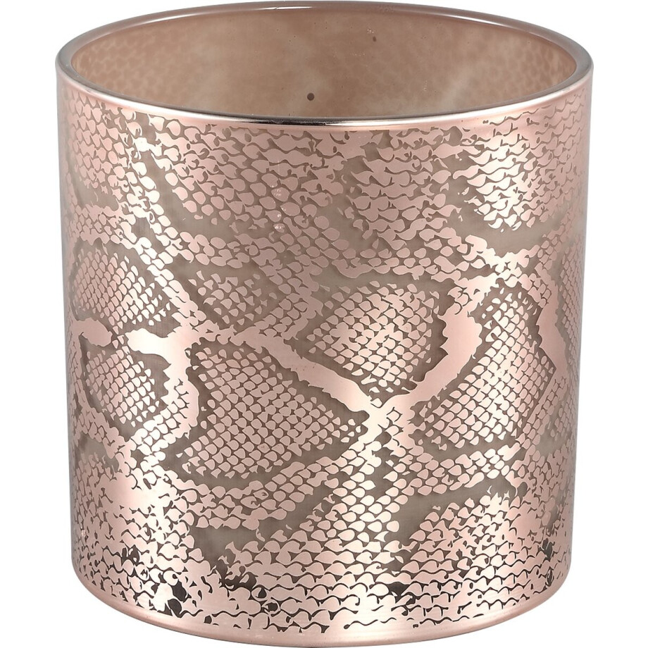 PTMD Giona Rond Windlicht - H15 x Ø15 cm - Glas - Koper PTMD Giona Rond Windlicht - H15 x Ø15 cm - Glas - Koper afbeelding 1