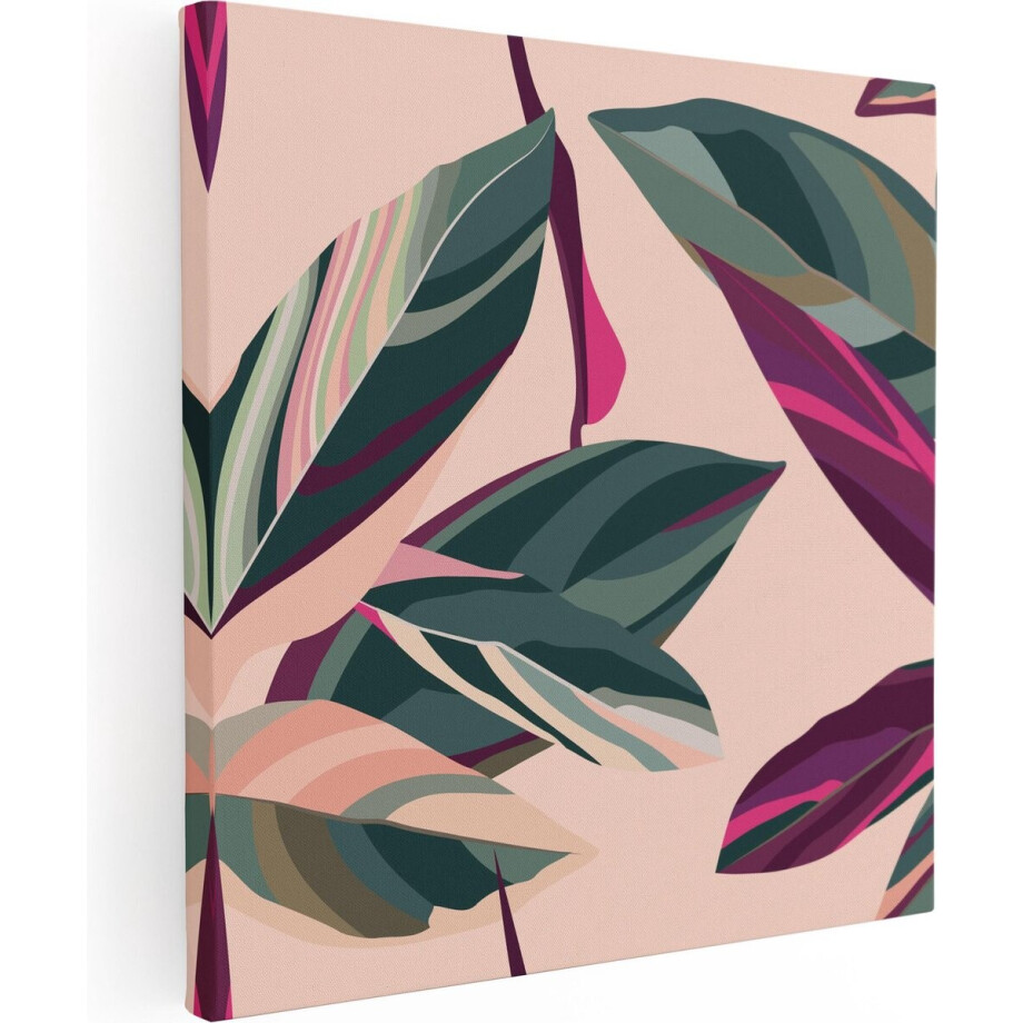 Artaza Canvas Schilderij Bloem Bladeren - Bloemen - Abstract - 40x40 - Foto Op Canvas - Canvas Print Artaza Canvas Schilderij Bloem Bladeren - Bloemen - Abstract - 40x40 - Foto Op Canvas - Canvas Print afbeelding 1