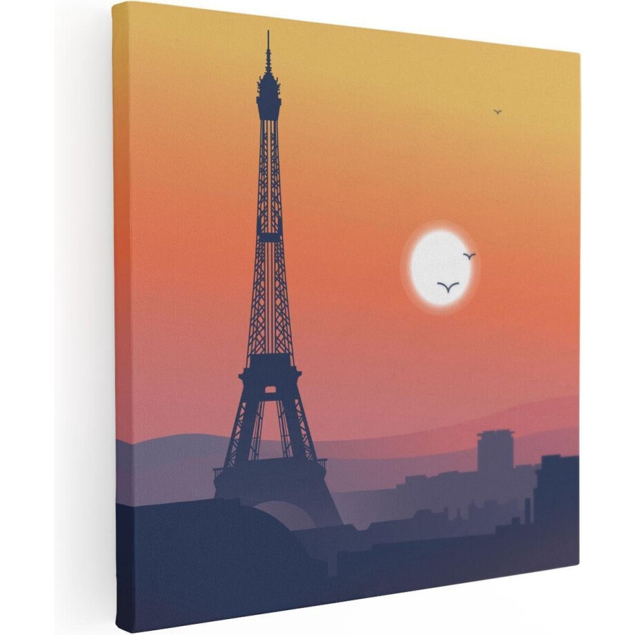 Artaza Canvas Schilderij Eiffeltoren - 50x50 cm - Wanddecoratie Parijs - Muurdecoratie Zonsondergang - Schilderijen Op Canvas Skyline Artaza Canvas Schilderij Eiffeltoren - 50x50 cm - Wanddecoratie Parijs - Muurdecoratie Zonsondergang - Schilderijen Op Canvas Skyline afbeelding 1