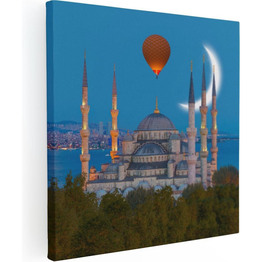 Artaza Canvas Schilderij Sultan Ahmetmoskee In Istanbul - 50x50 - Foto Op Canvas - Canvas Print afbeelding 1