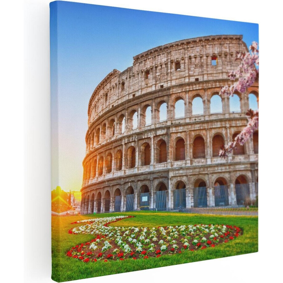 Artaza Canvas Schilderij Colosseum bij Zonsopgang in Rome, Italië - 60x60 - Foto Op Canvas - Canvas Print afbeelding 1