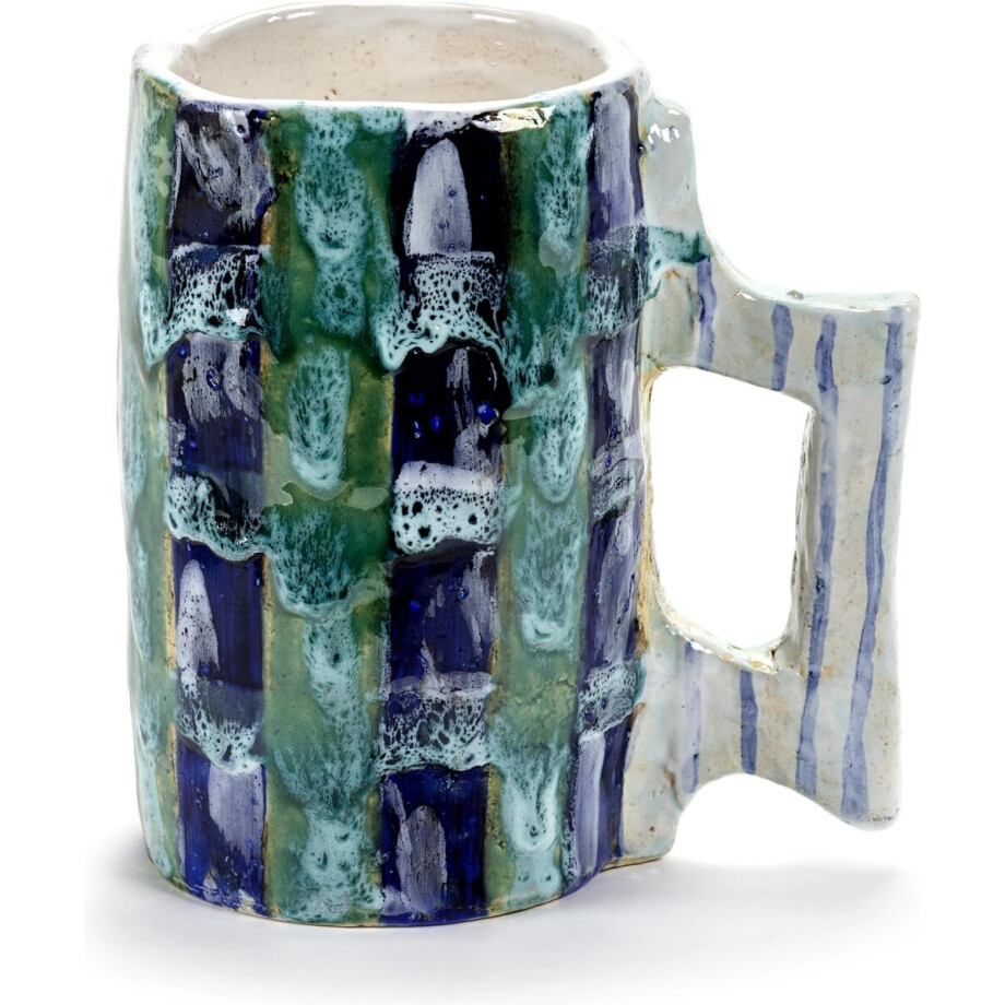 Serax Interieuraccessoires Beker Blauw-Groen-Wit L 17,5 cm B 12 cm H 18,5 cm afbeelding 1