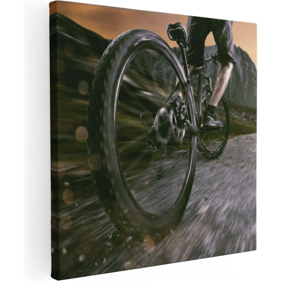 Artaza Canvas Schilderij Moutainbike Fietser in de Bergen - 30x30 - Klein - Foto Op Canvas - Canvas Print Artaza Canvas Schilderij Moutainbike Fietser in de Bergen - 30x30 - Klein - Foto Op Canvas - Canvas Print afbeelding 1