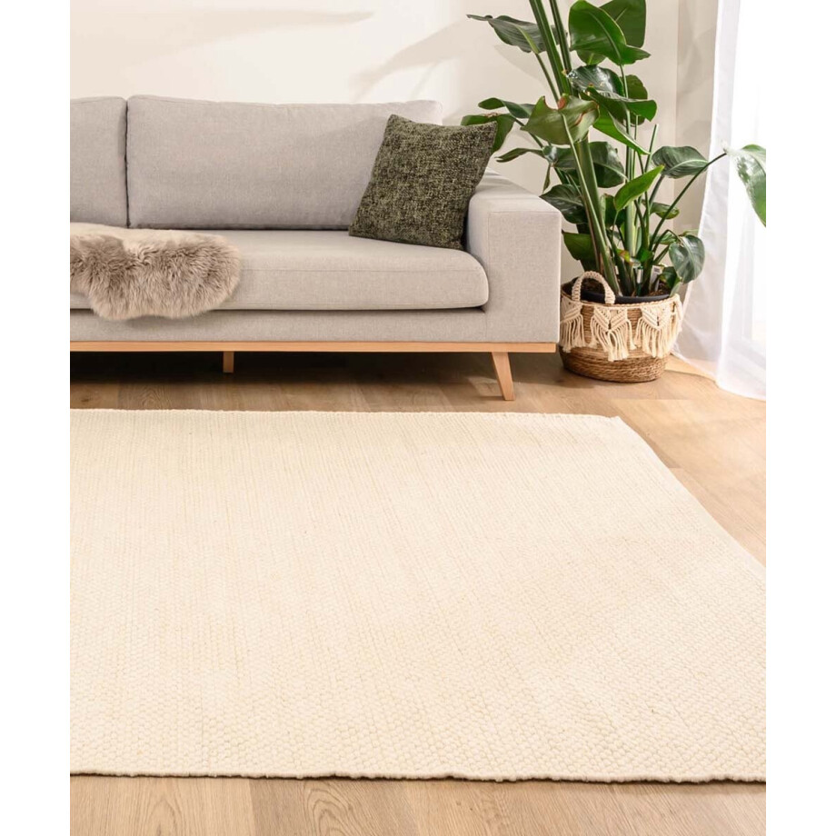 Wollen vloerkleed - Odda wit 140x200 cm afbeelding 1