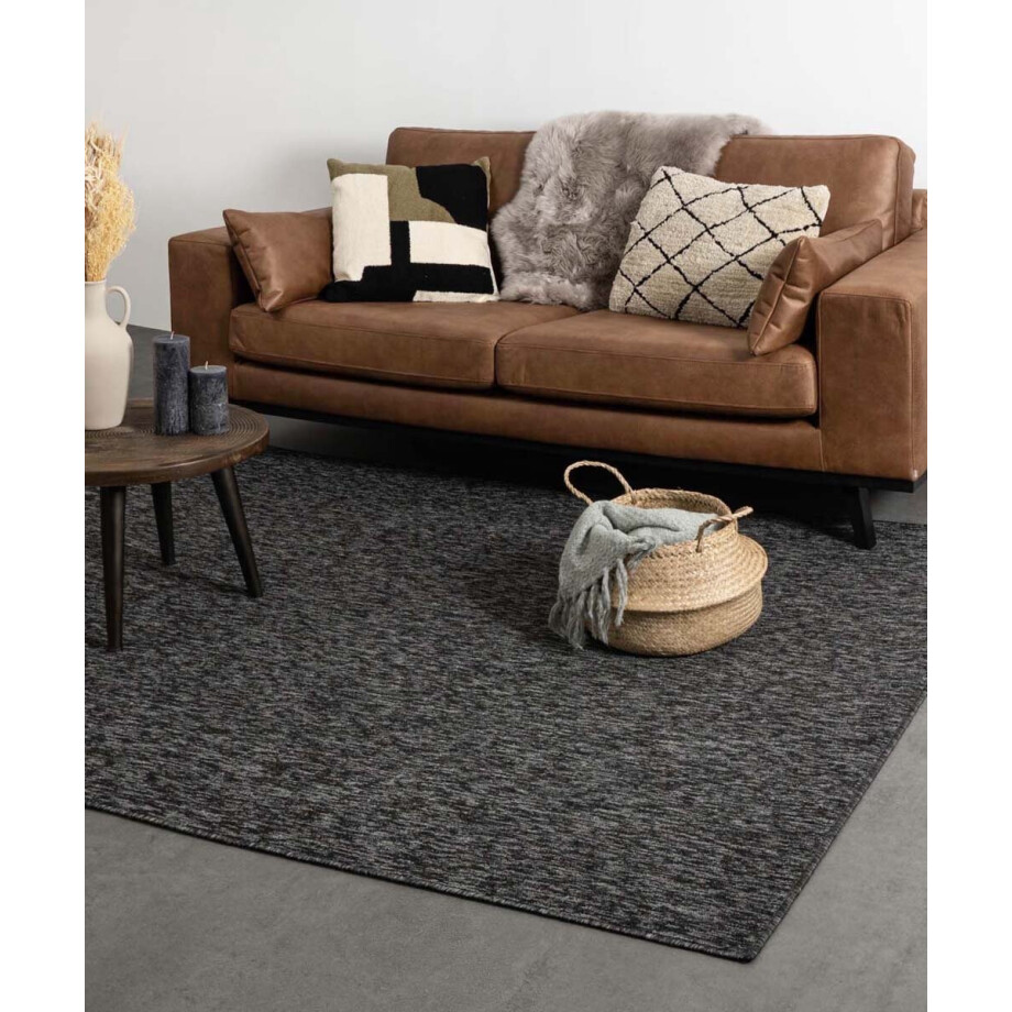 Laagpolig vloerkleed Lush - antraciet 140x200 cm afbeelding 1