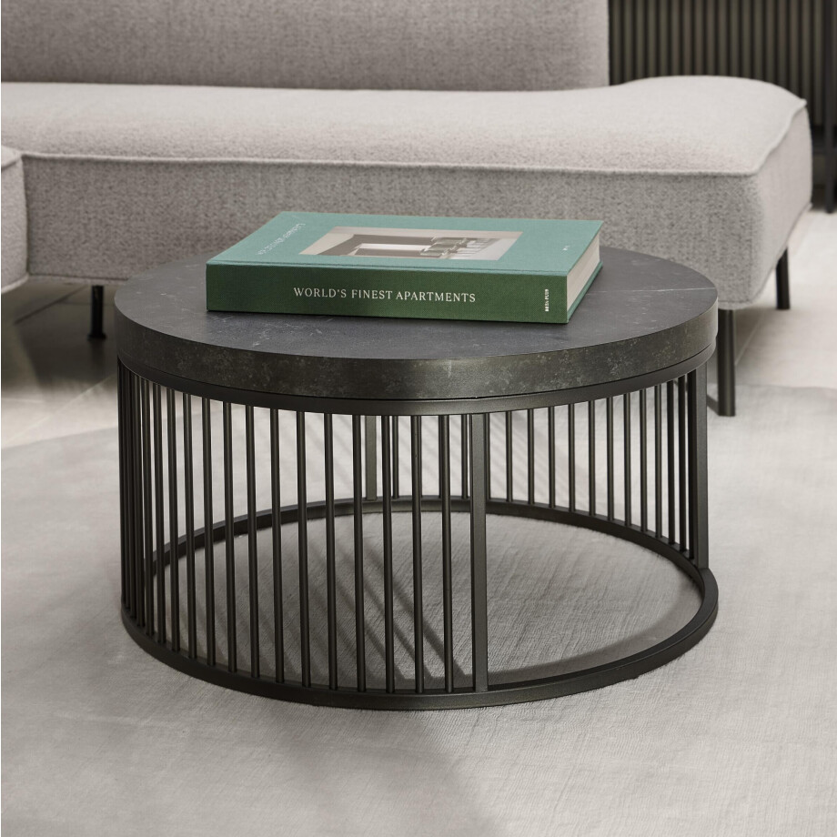 Bendt Ronde Salontafel 'Esme' Marmerlook, 65cm Bendt Ronde Salontafel 'Esme' Marmerlook, 65cm afbeelding 1