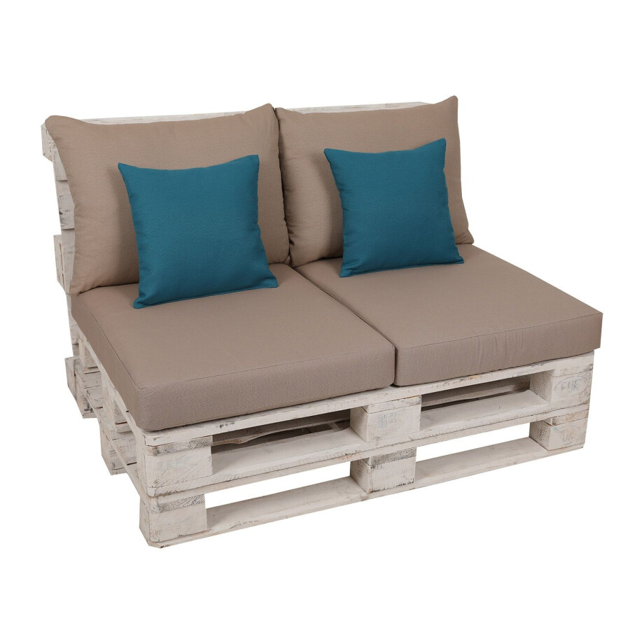 GO-DE Textil Palletkussenset (Beige/petrol) afbeelding 1