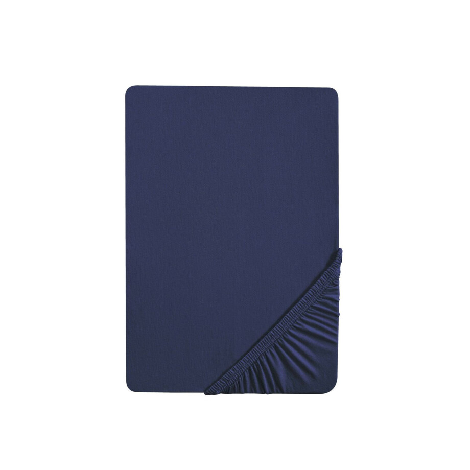 Biberna Jersey hoeslaken (Marineblauw, 90-100 x 200 cm) Biberna Jersey hoeslaken (Marineblauw, 90-100 x 200 cm) afbeelding 1