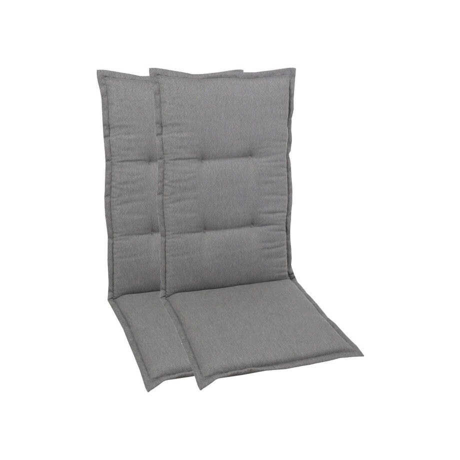 GO-DE Textil Tuinkussen (Stoelkussens voor stoelen met een lange rugleuning, Grijs) afbeelding 1