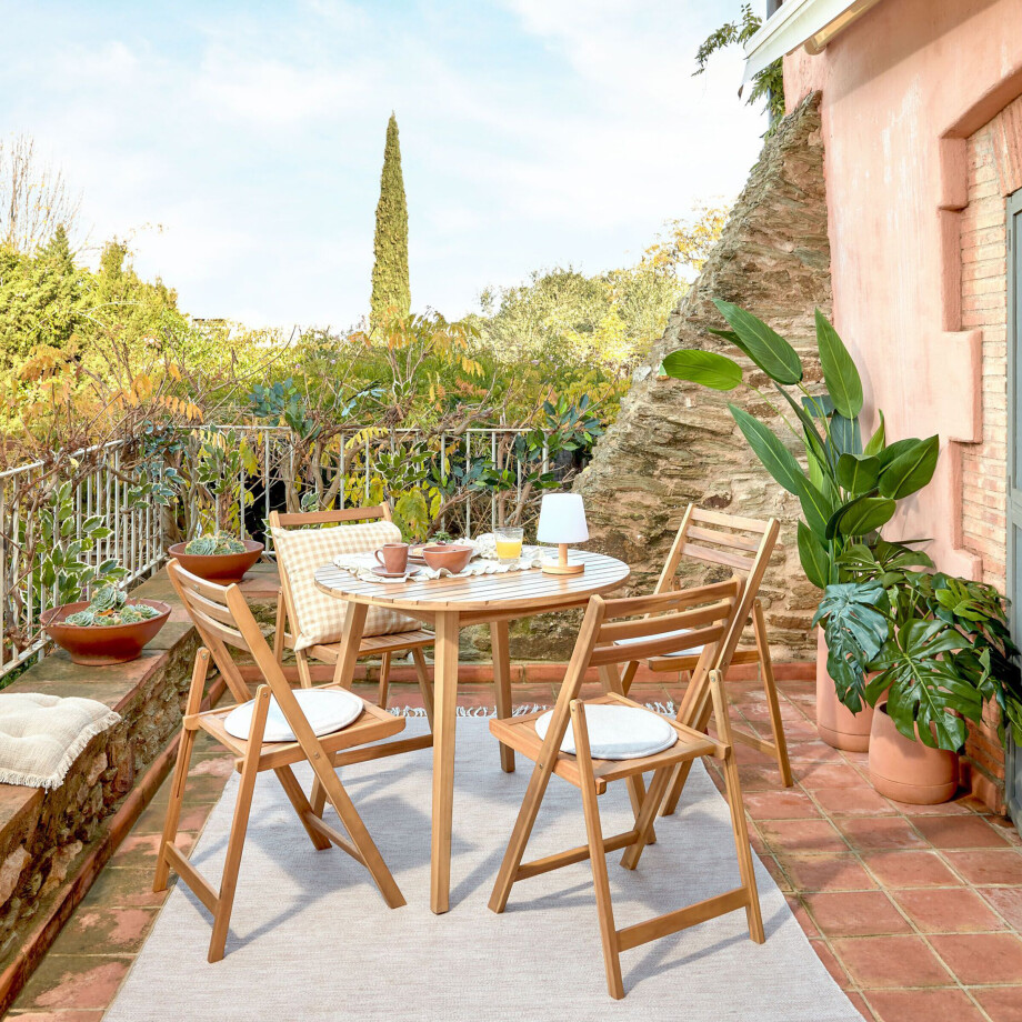 Kave Home Ronde Tuintafel 'Vilma' Acaciahout, Ø90cm Kave Home Ronde Tuintafel 'Vilma' Acaciahout, Ø90cm afbeelding 1