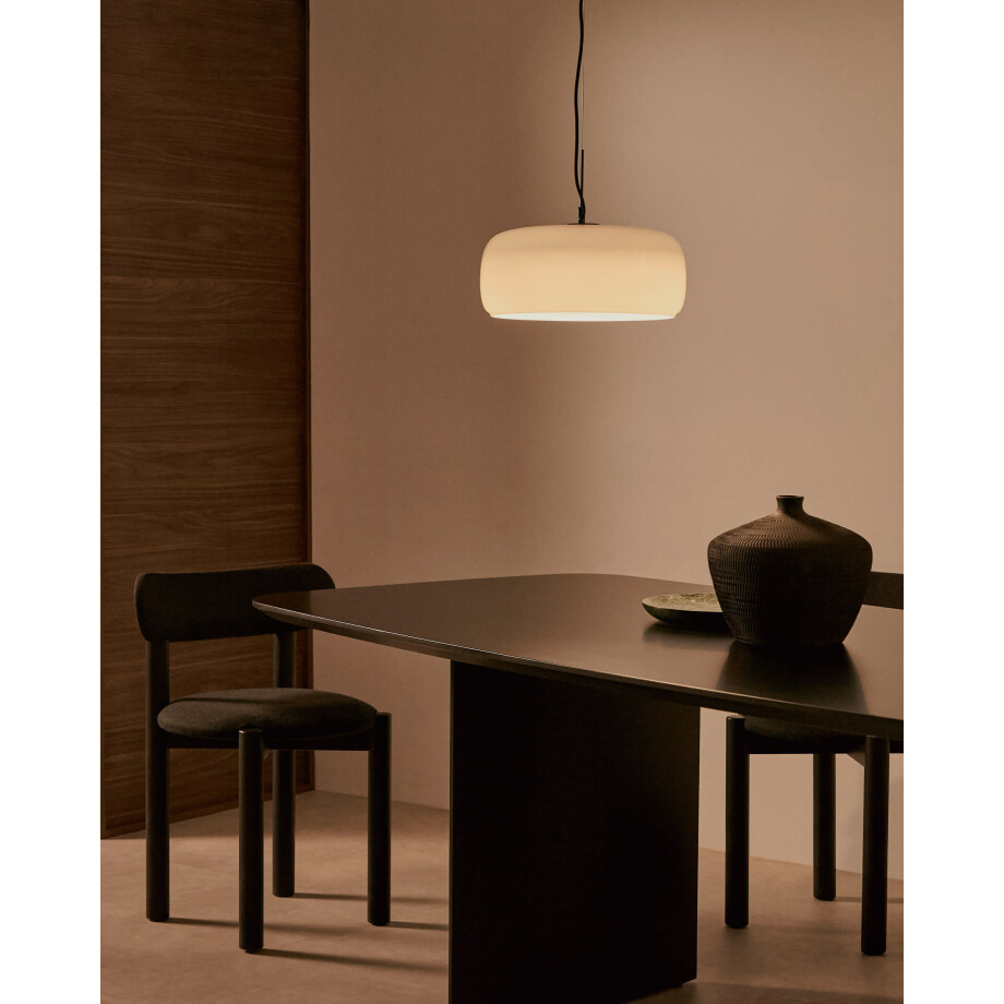 Kave Home Hanglamp 'Reig' Glas, 38cm, kleur Beige afbeelding 1