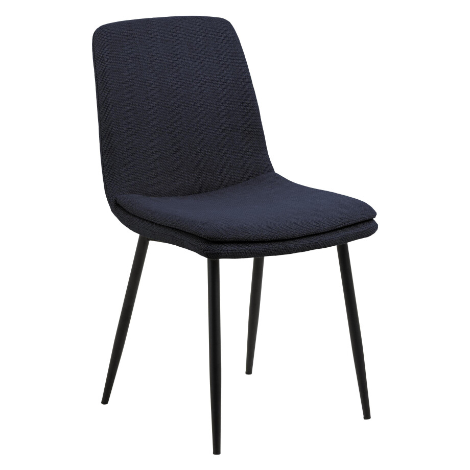 Bendt Eetkamerstoel 'Tronier' Structuurstof, kleur Donkerblauw Bendt Eetkamerstoel 'Tronier' Structuurstof, kleur Donkerblauw afbeelding 1