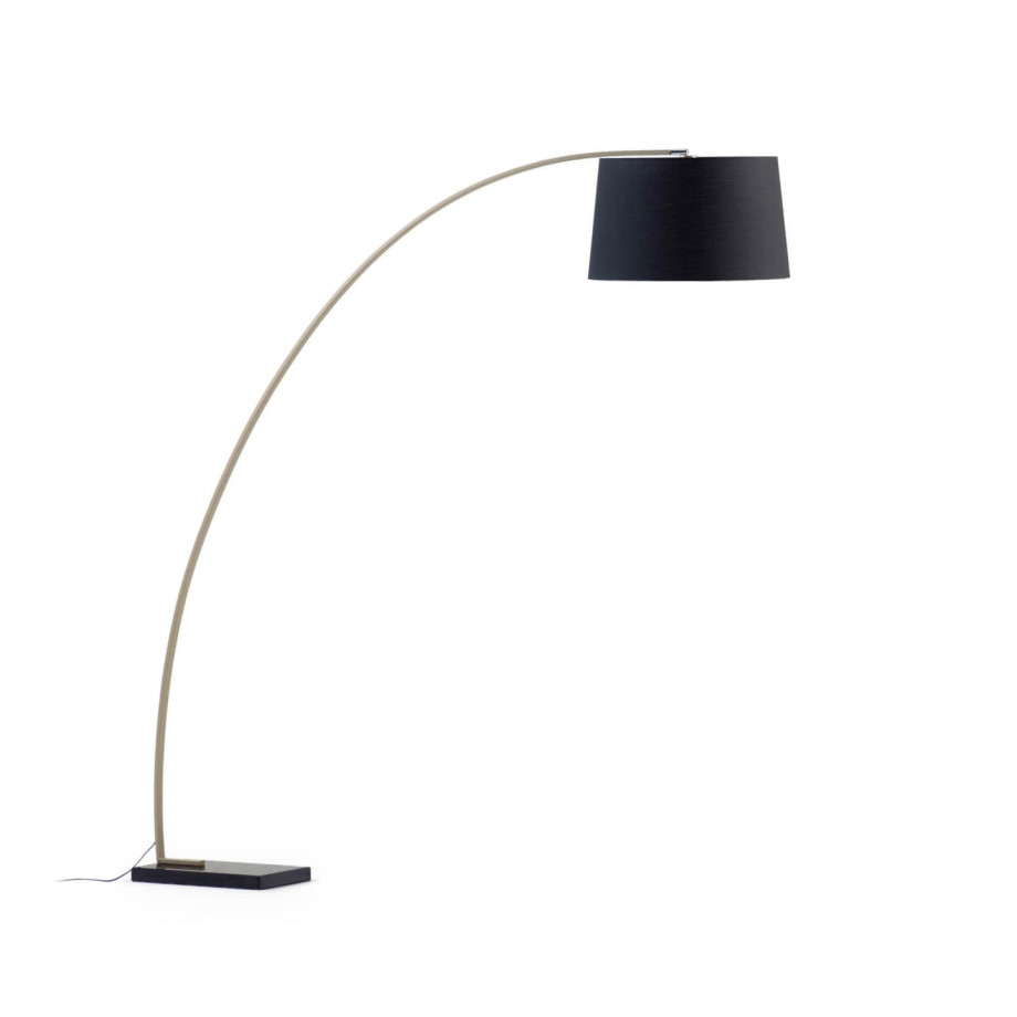 Kave Home Vloerlamp 'Juhe' kleur Zwart/Goud afbeelding 1