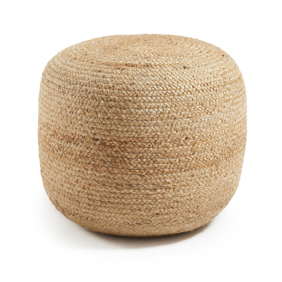 Kave Home Poef 'Doc' Jute, 50cm afbeelding 1