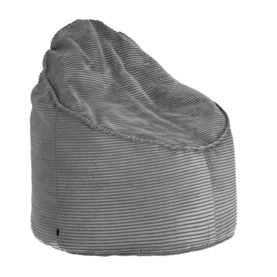 Kave Home Poef 'Bimba' Rib, kleur Donkergrijs afbeelding 1