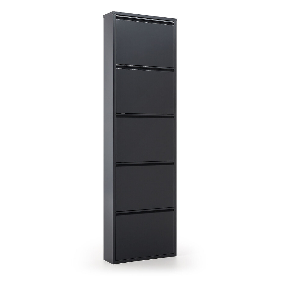 Kave Home Schoenenkast 'Ode' 5-deurs, kleur Zwart Kave Home Schoenenkast 'Ode' 5-deurs, kleur Zwart afbeelding 1