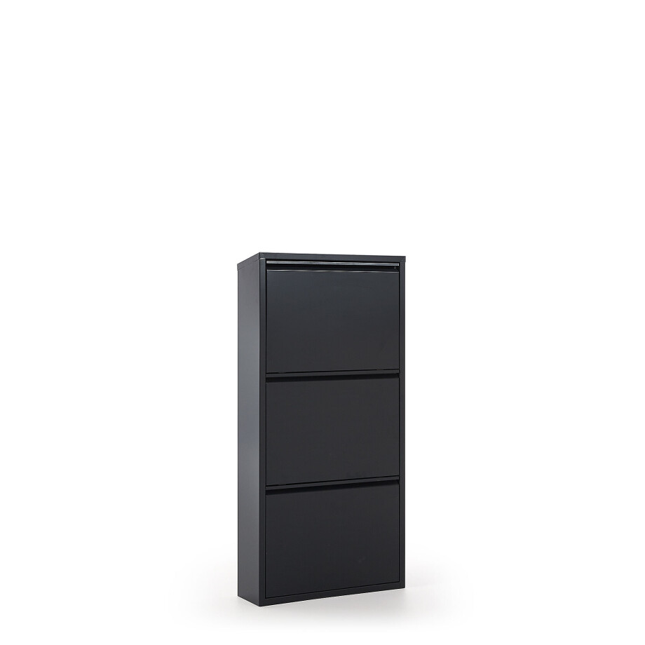 Kave Home Schoenenkast 'Ode' 3-deurs, kleur Zwart Kave Home Schoenenkast 'Ode' 3-deurs, kleur Zwart afbeelding 1