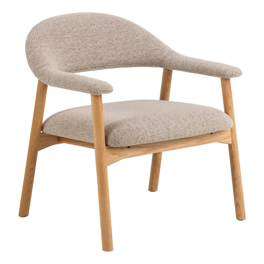 Bendt Fauteuil 'Gerado' Eikenhout en Bouclé, kleur Beige afbeelding 1