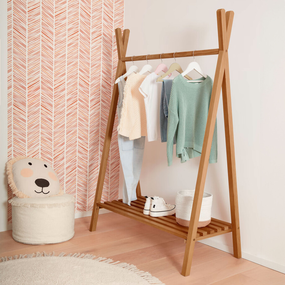 Kave Home Kledingrek 'Maralis', 100 x 50cm, kleur Naturel Kave Home Kledingrek 'Maralis', 100 x 50cm, kleur Naturel afbeelding 1