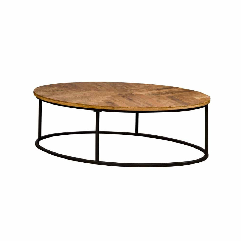 Tower Living Ovale Salontafel 'Viola' Mangohout, 135 x 75cm, kleur Naturel Tower Living Ovale Salontafel 'Viola' Mangohout, 135 x 75cm, kleur Naturel afbeelding