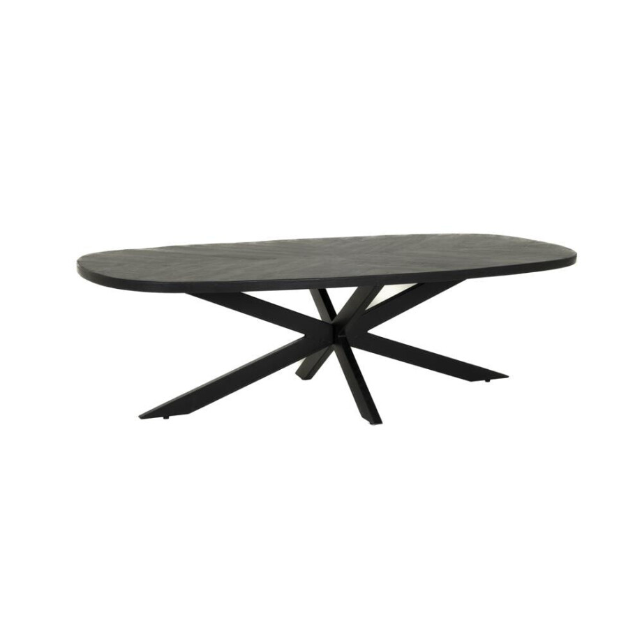 Tower Living Deens Ovale Salontafel 'Silvi' Mangohout, 130 x 70cm, kleur Zwart Tower Living Deens Ovale Salontafel 'Silvi' Mangohout, 130 x 70cm, kleur Zwart afbeelding 1