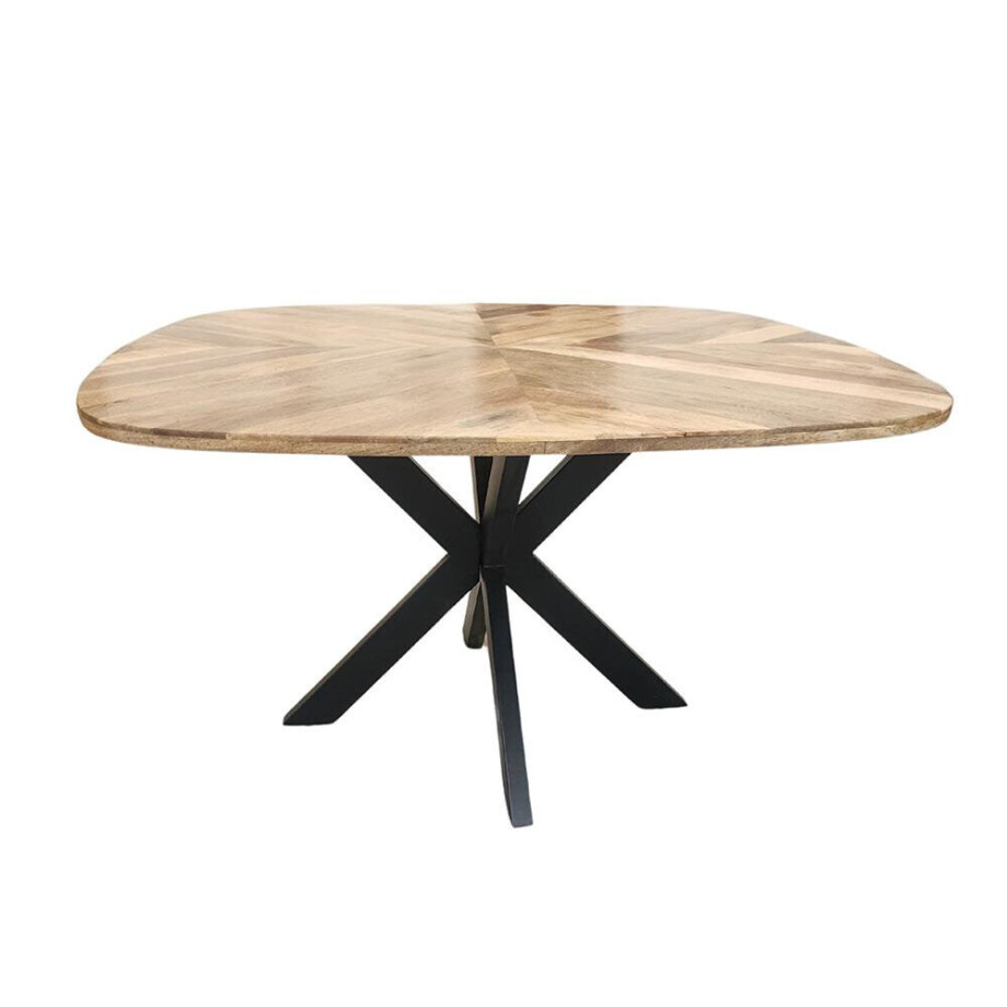 Tower Living Eettafel 'Silvi' Mangohout, 130 x 130cm, kleur Naturel afbeelding 1