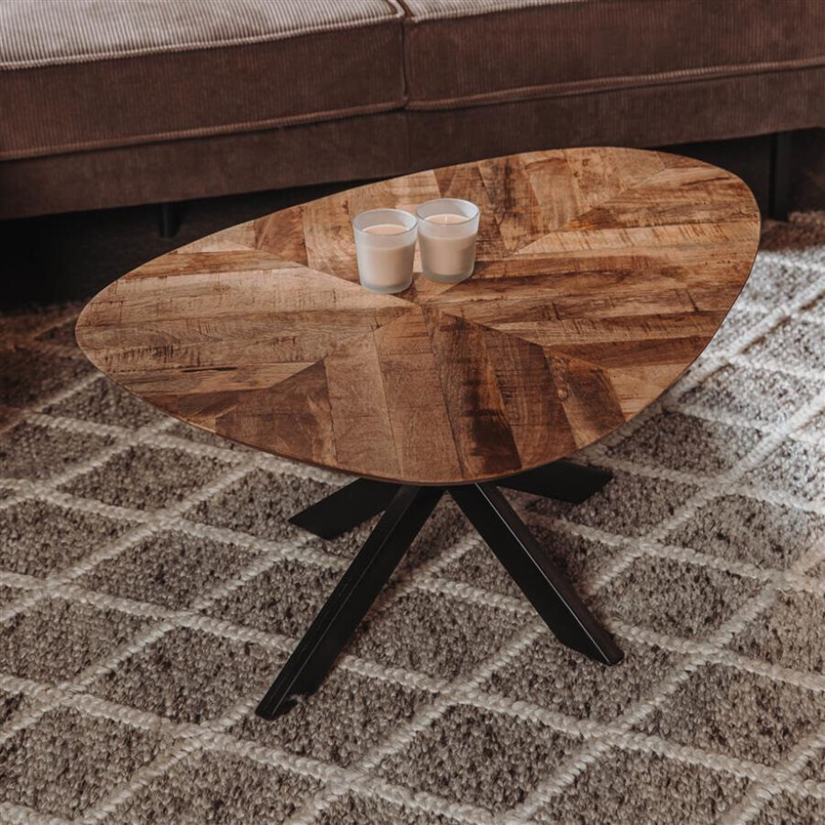 Tower Living Organische Salontafel 'Pianella' Mangohout, 130 x 80cm, kleur Naturel afbeelding 1