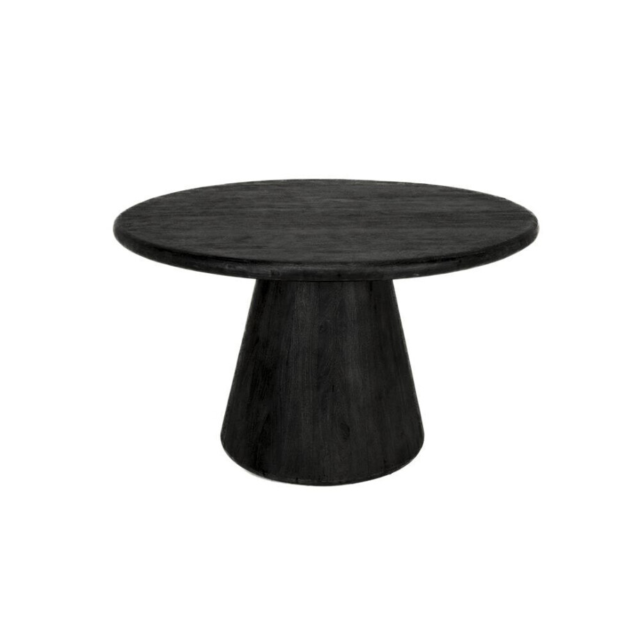 Tower Living Ronde Eettafel 'Asti' Mangohout, 130cm, kleur Zwart afbeelding 1