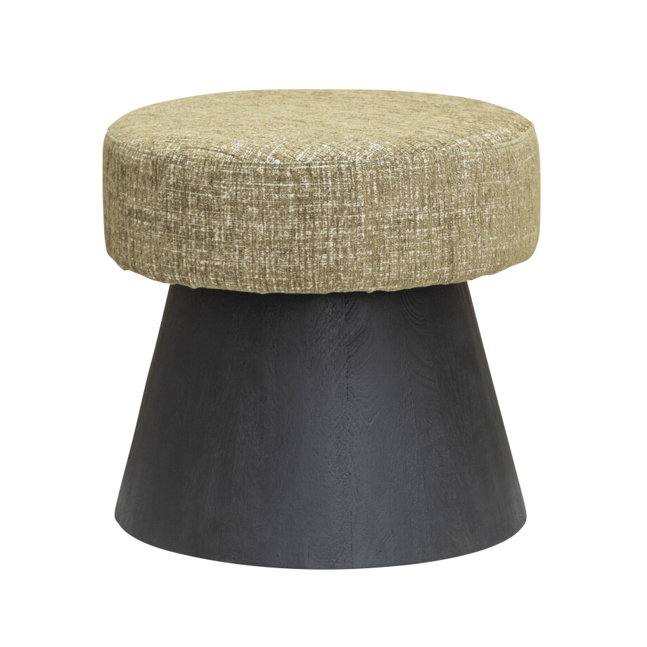 Tower Living Hocker 'Ossana' Mangohout en stof, 50cm Tower Living Hocker 'Ossana' Mangohout en stof, 50cm afbeelding