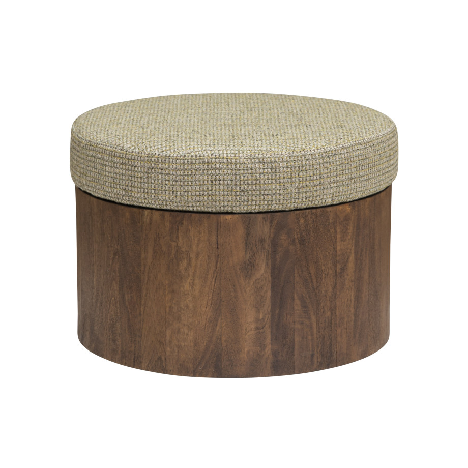 Tower Living Ronde Salontafel 'Ossana' Mangohout en stof, 60cm, kleur Groen afbeelding 1