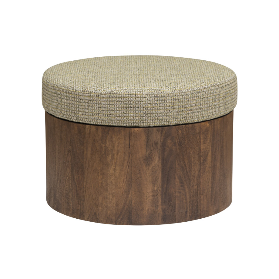 Tower Living Ronde Salontafel 'Ossana' Mangohout en stof, 60cm, kleur Groen Tower Living Ronde Salontafel 'Ossana' Mangohout en stof, 60cm, kleur Groen afbeelding 1