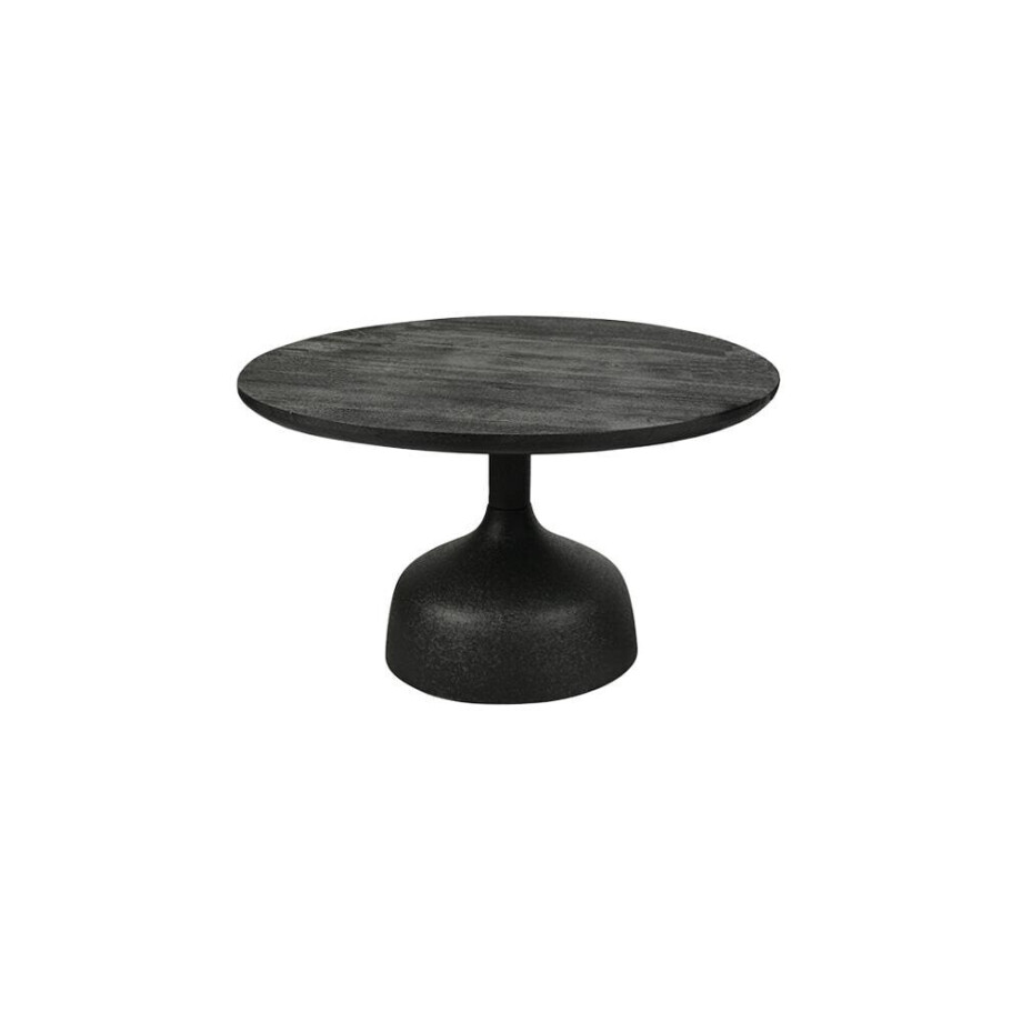 Tower Living Ronde Salontafel 'Elba' Mangohout, 70cm, kleur Zwart afbeelding 1