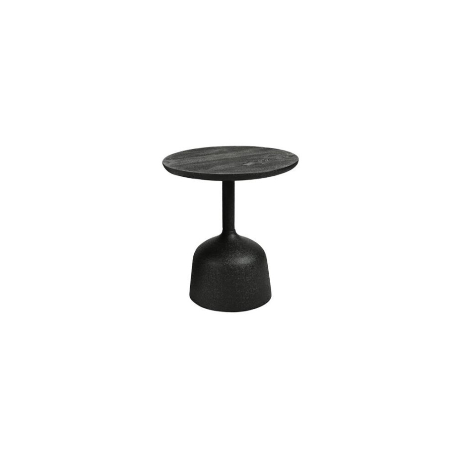 Tower Living Ronde Bijzettafel 'Elba' Mangohout, 40cm, kleur Zwart afbeelding 1